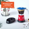 image:imageIMUSA 6 or 3 Cup Electric Boricua Espresso Coffee Maker RedBoriqua