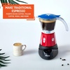 image:imageIMUSA 6 or 3 Cup Electric Boricua Espresso Coffee Maker RedBoriqua