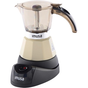 image:imageIMUSA 6 or 3 Cup Electric Boricua Espresso Coffee Maker RedAlmond
