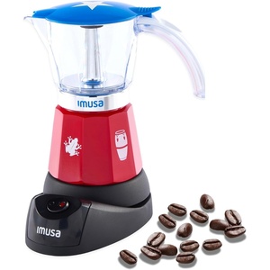 image:imageIMUSA 6 or 3 Cup Electric Boricua Espresso Coffee Maker RedBoriqua