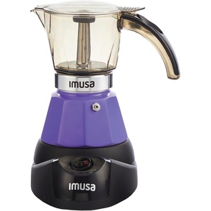 image:imageIMUSA 6 or 3 Cup Electric Boricua Espresso Coffee Maker RedPurple