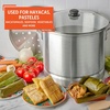 image:imageIMUSA USA Aluminum Steamer with Glass Lid Size 16Quart Silver24 quart