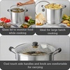 image:imageIMUSA USA Aluminum Steamer with Glass Lid Size 16Quart Silver24 quart