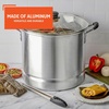 image:imageIMUSA USA Aluminum Steamer with Glass Lid Size 16Quart Silver24 quart