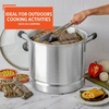 image:imageIMUSA USA Aluminum Steamer with Glass Lid Size 16Quart Silver24 quart