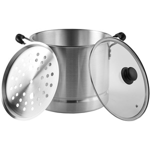 image:imageIMUSA USA Aluminum Steamer with Glass Lid Size 16Quart Silver16Quart